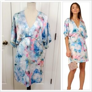 Adrianna Papell Pastel Tie-Dye Mini Dress